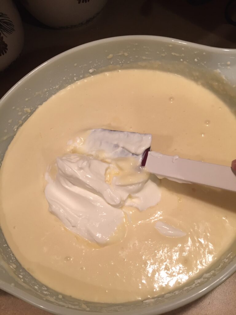 folding in the sour cream