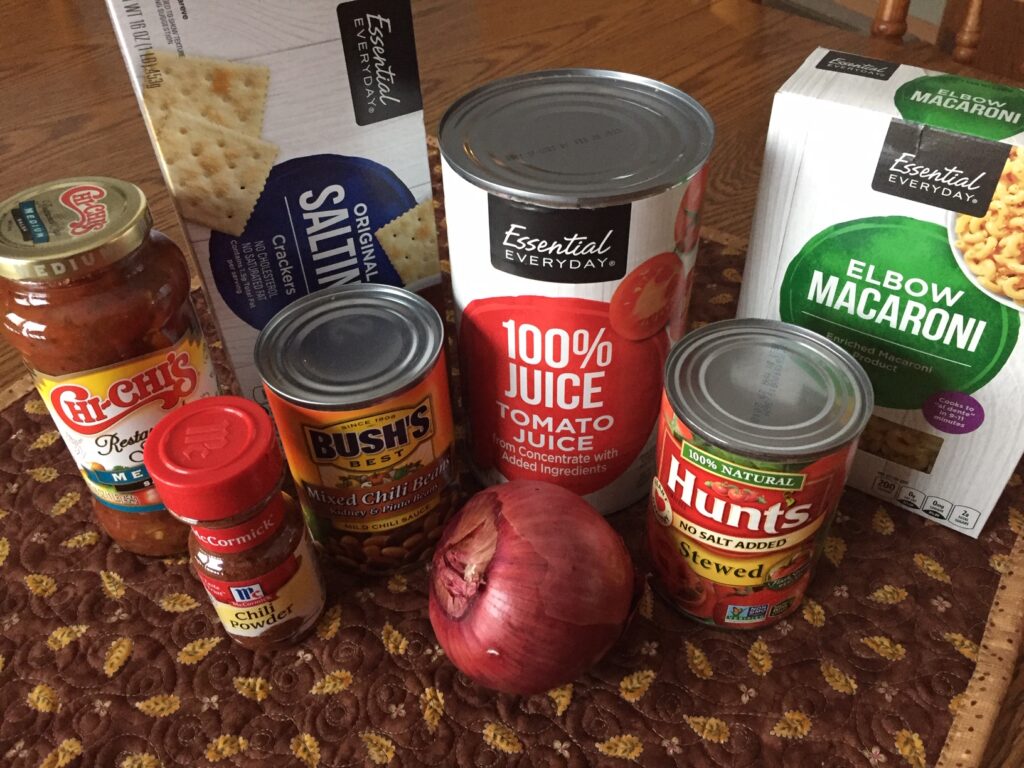 some chili goulash ingredients