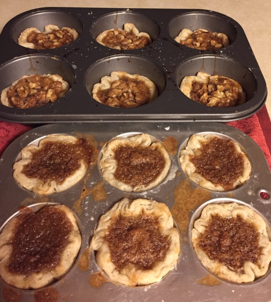 baked butter tarts in tins