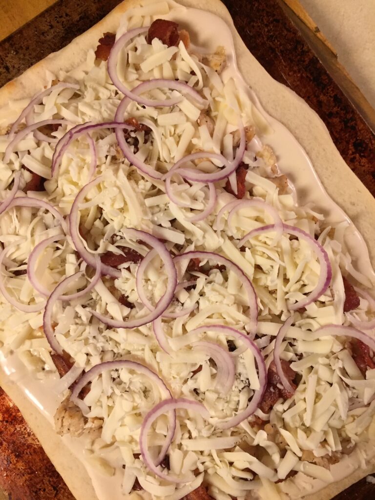 onion and cheese toppings