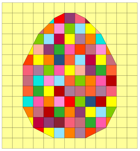diagram of Easter egg quilt layout