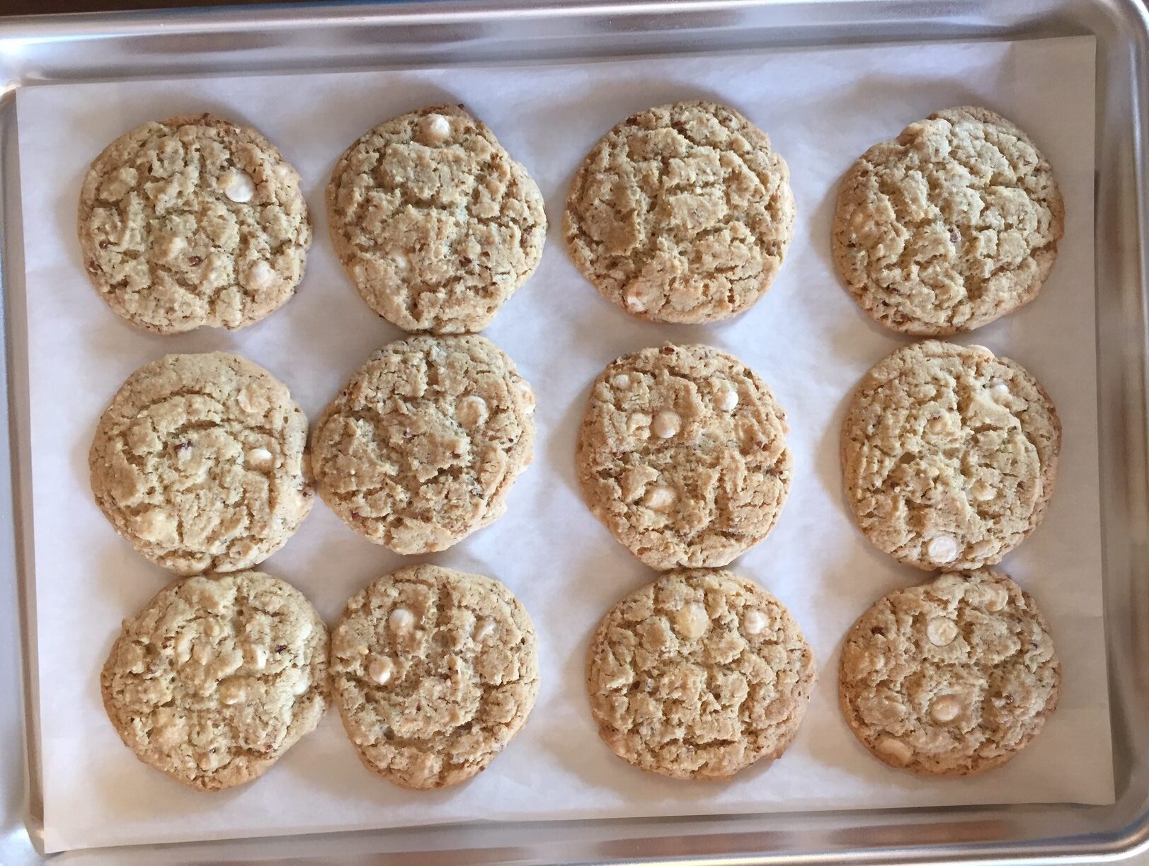 lightly browned baked cookies