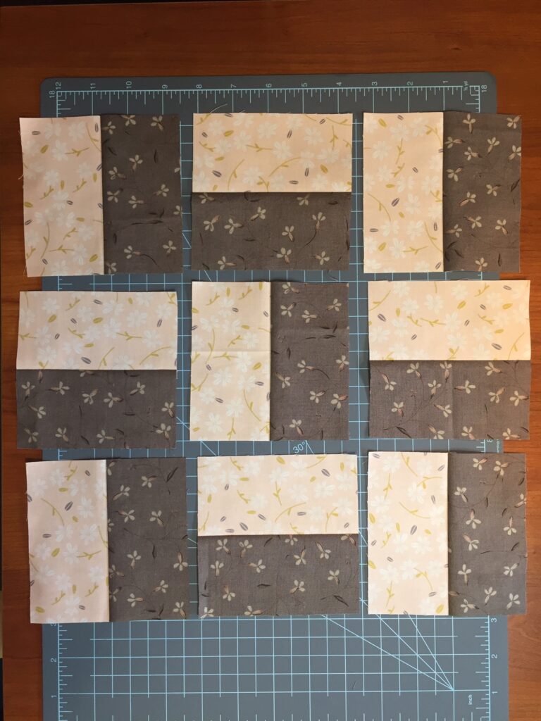 planned square layout for the Two x Three quilt block