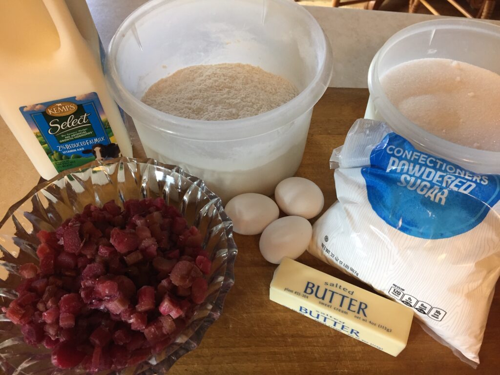 ingredients in rhubarb torte