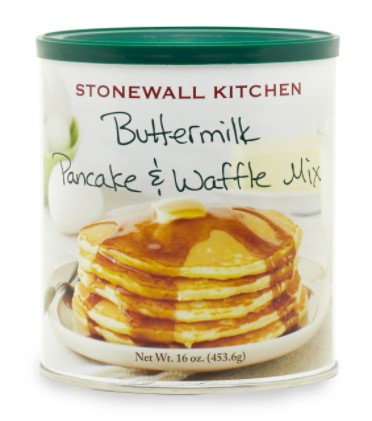 canister of stonewall kitchen buttermilk pancake and waffle mix to make the Wild Blueberry Pancakes