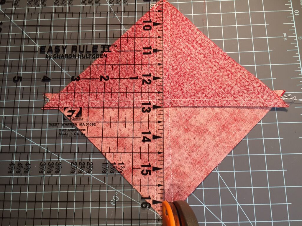 cutting apart easy quarter square triangle blocks
