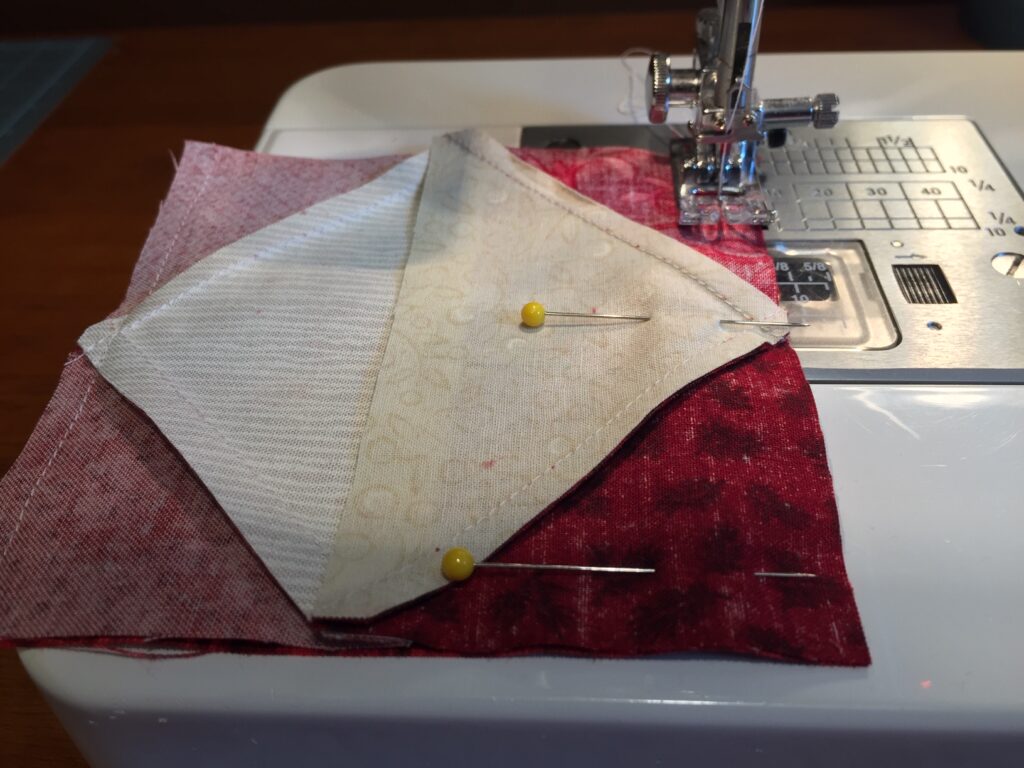 sewing flying geese to center block