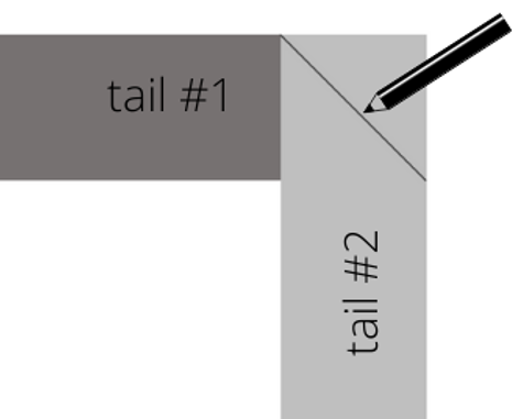 step three connecting binding tails