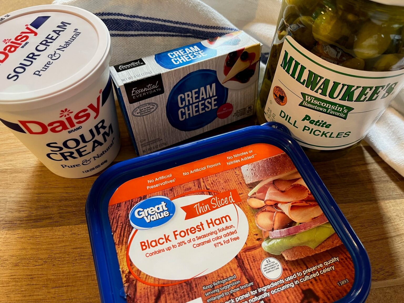 Ham and Pickle Rollup Dip Recipe lakegirlquilts