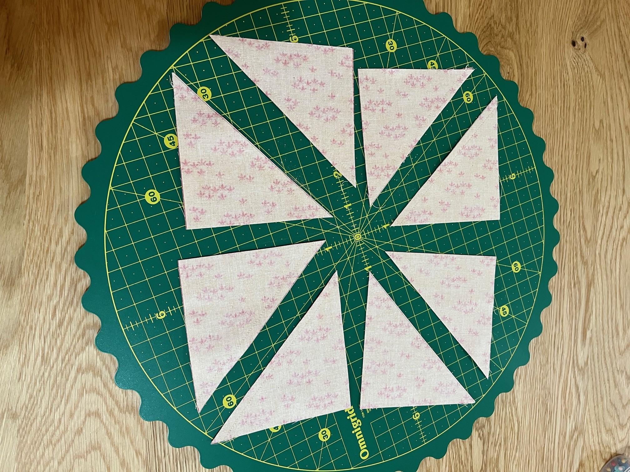 How to make easy 8 at a time half square triangles hsts lakegirlquilts